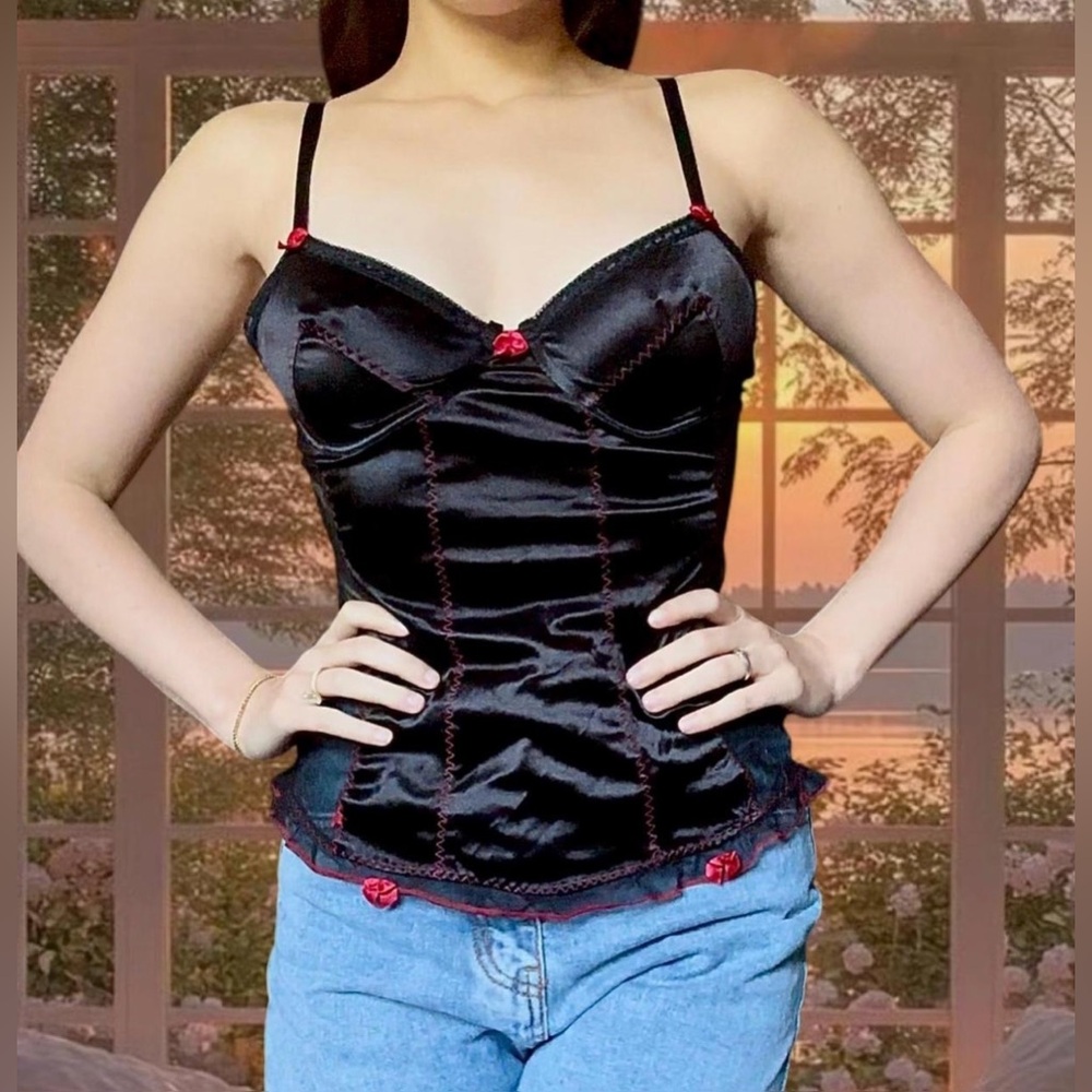 Vintage black bustier by Nature Intimates